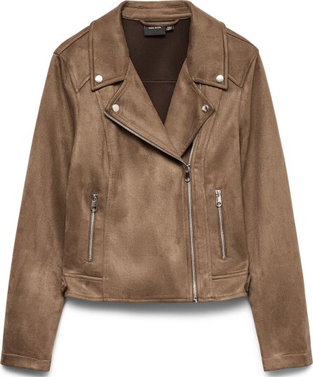 Vero Moda Vmjose Short Faux Suede Jacket Noos Brown L Vero Moda Vmjose Short Faux Suede Jacket Noos Brown L