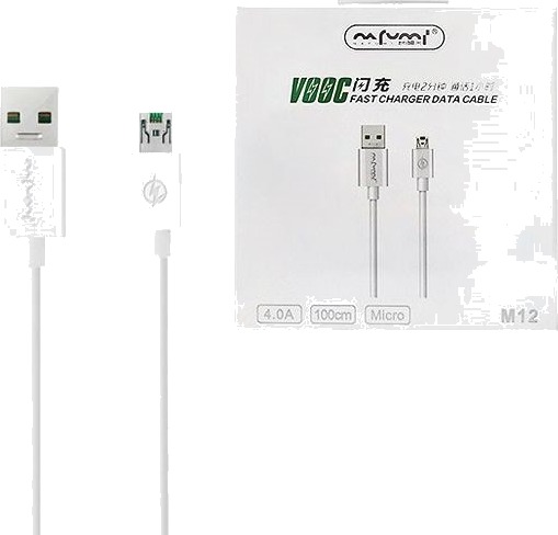 Usb-Kabel Nafumi Usb-A Til Microusb 1 M Hvit (26635)