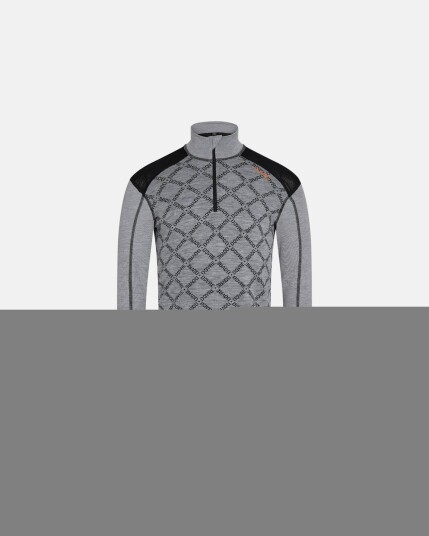 Dovre Langermet t skjorte 'Half Zip' 100% ull Grå