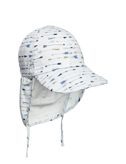 Melton Cap W/Neck & Tie W/Print   Blue   53