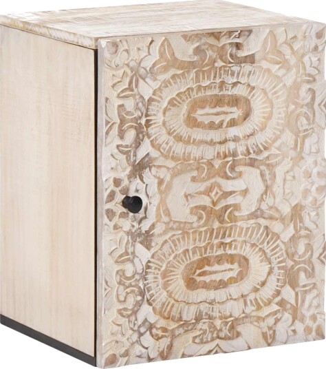  Baderom Hengende Skap Hvit 38 x 33,5 x 48 cm Massiv mango tre