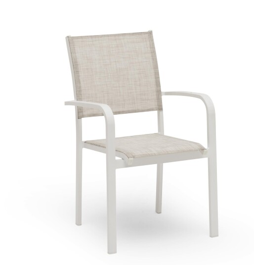Hillerstorp Hånger stable stol Hvit/gråbeige Aluminium/texilene Hvit Hillerstorp Hånger stable stol Hvit/gråbeige Aluminium/texilene Hvit