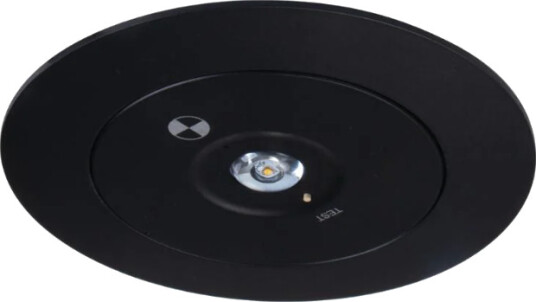 Ledlife 3W LED nødbelysning spot for tak   Hull: Ø7,5 12,5cm 3 timers batteri Sort
