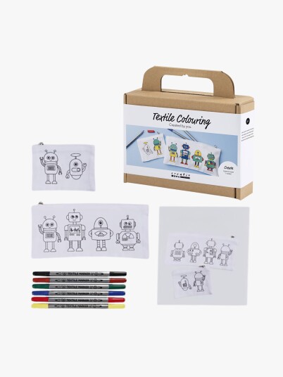 Creative Toys Creative Mini Craft Kit Textile Coloring Robot primærfarger 1 pakke 977806