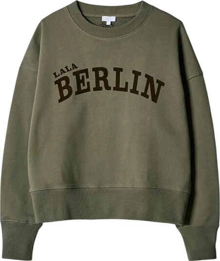 Lala Berlin Collegegenser Moseflokk Logo Lala Berlin L Large Collegegenser Armygrønn Grønn
