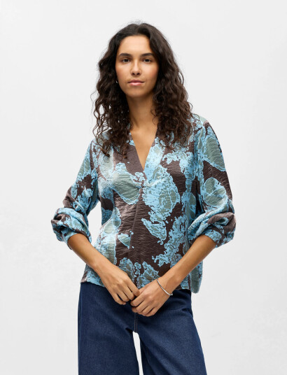 Object Objyeva L/S Re V-Neck Top 142 - Blue - 34 Object Objyeva L/S Re V-Neck Top 142 - Blue - 34
