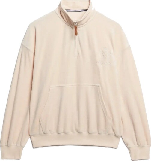 Superdry Country Club Velour Quarter Zip Dameklær PINK TINT 16 Superdry Country Club Velour Quarter Zip Dameklær PINK TINT 16
