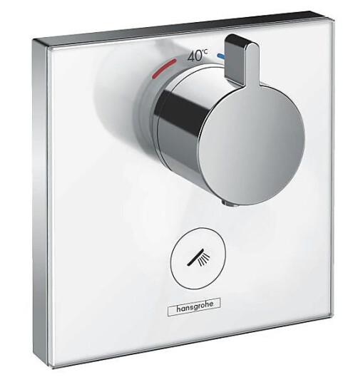 Hansgrohe ShowerSelect Highflow term. Med avsperring, Hvit Glass/Krom Hansgrohe ShowerSelect Highflow term. Med avsperring, Hvit Glass/Krom