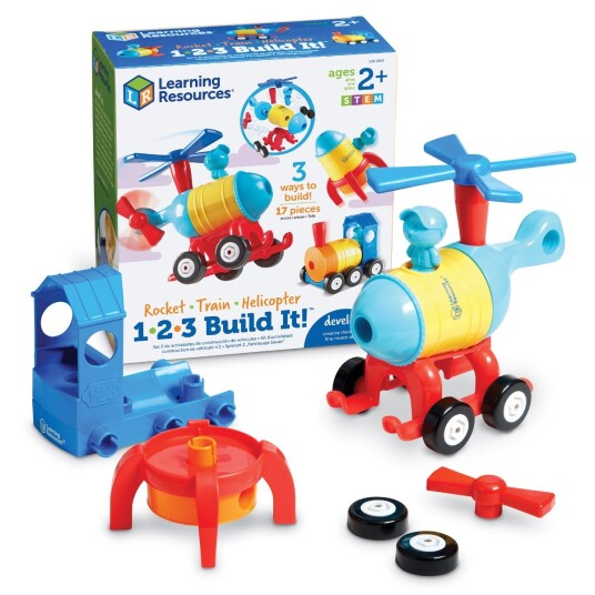 Learning Resources 3-i-1 byggesett Rakett tog & helikopter