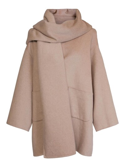Clermonte Sandy Wool Coat With Scarf
