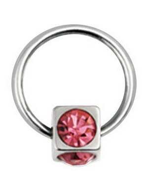 Terning m/Rosa Stener BCR Piercing Strl 1.2 x 8 mm med 3 mm kule