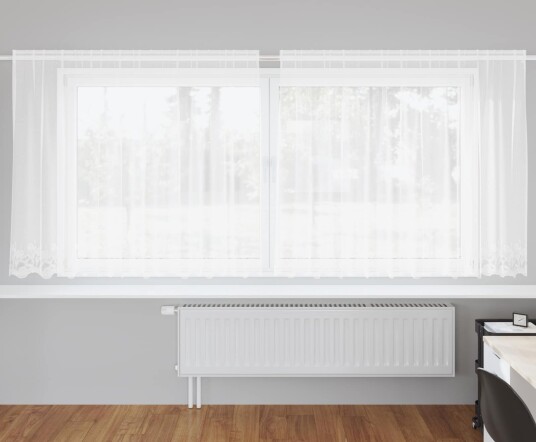  Blondegardin med gardiner Hvit 300 x 140 cm Polyester