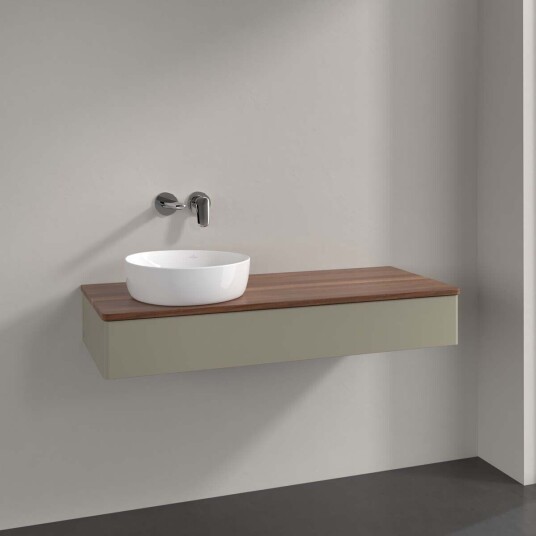 Villeroy & Boch Antao Servantskap med 1 skuff 120x50x19 cm u/lys Steingrå/Valnøtt