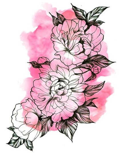 Washed Out Roses Fake Tattoo