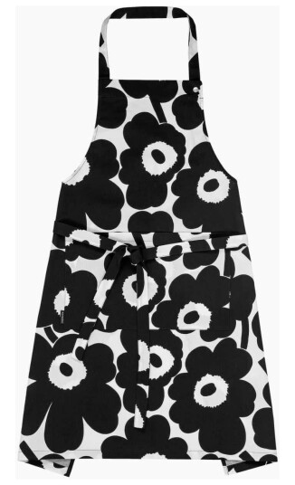 Marimekko forkle Pieni Unikko white black