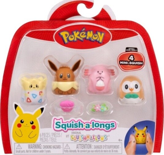 Squishmallows SQUISHALONGS POKEMON 4 PK EEVEE/CHANSEY/TOGEPI/ROW Squishmallows SQUISHALONGS POKEMON 4 PK EEVEE/CHANSEY/TOGEPI/ROW