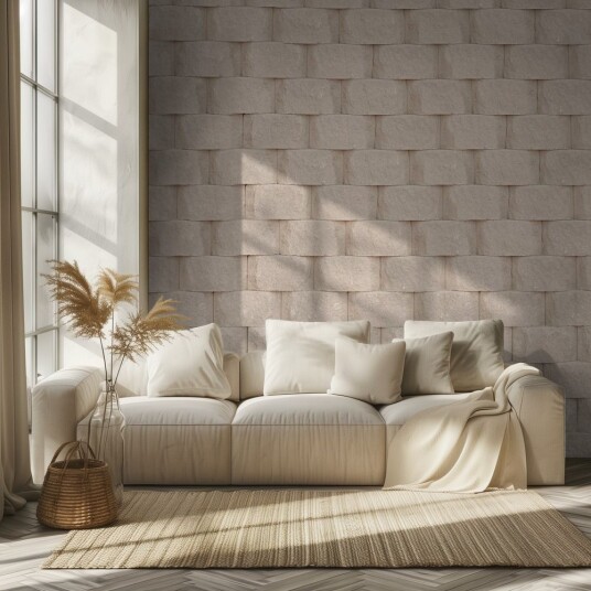 Tapet   Beige Murstruktur