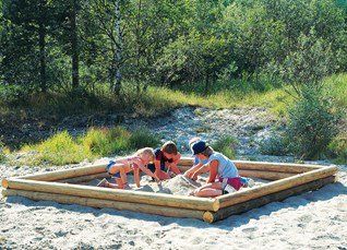 Sandkasse i dobbel rundstokk 4x4m
