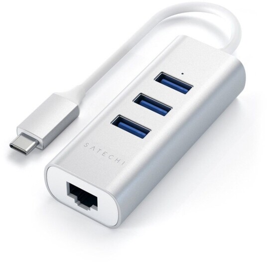 Satechi Type C 2 in 1 USB Hub Ethernet Space Gray Satechi Type C 2 in 1 USB Hub Ethernet Space Gray
