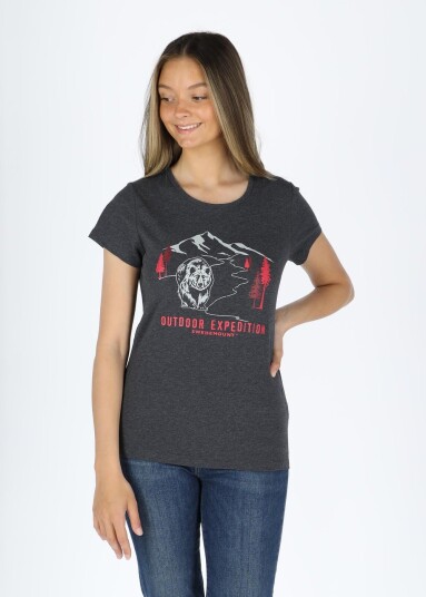 Forest Tee W Greymelange Bear 48  T Shirts