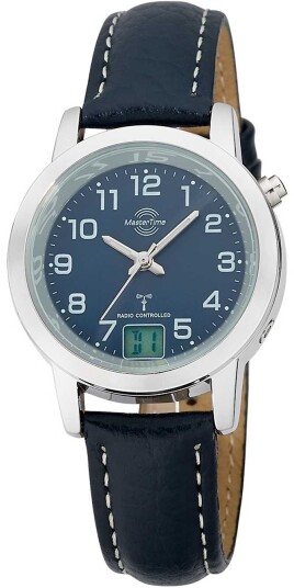 Master Time Dameklokke MTLA 10490 32L Funk Basic Blå/Lær Ø34 mm