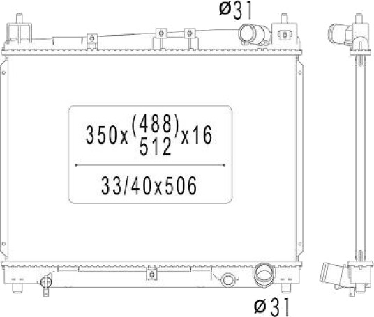 DIEDERICHS DCM3213 Radiator motorkjøling DIEDERICHS DCM3213 Radiator motorkjøling