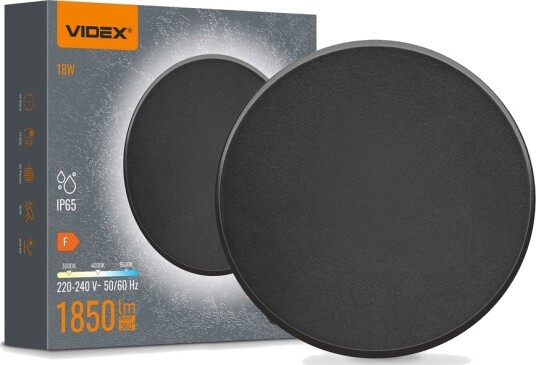 Videx DOME vegglampe 18W CCT IP65 sort Kulør : Nøytral Videx DOME vegglampe 18W CCT IP65 sort Kulør : Nøytral