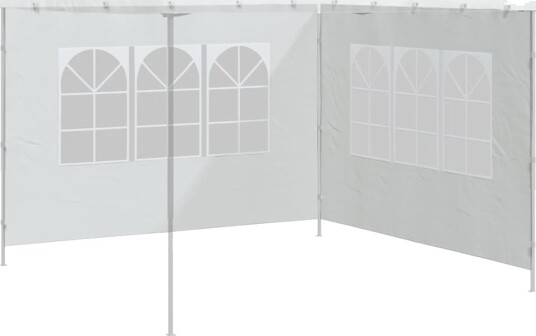 vidaXL Partytelt sidevegg 2 stk med vindu PE hvit vidaXL Partytelt sidevegg 2 stk med vindu PE hvit
