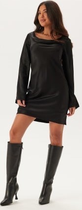 BUBBLEROOM Waterfall Satin Dress Black 46 BUBBLEROOM Waterfall Satin Dress Black 46