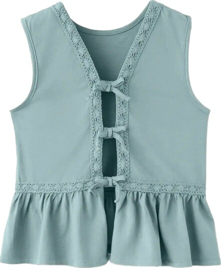 Mango Embroidered Detail Bow Top Blue 9 10 Mango Embroidered Detail Bow Top Blue 9 10