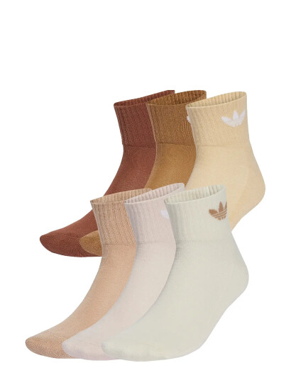 adidas Originals 1/4 Socks 6P - Brown - 37-39