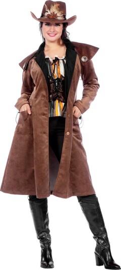 Autentisk Western Kåpe Dame Brun - 38