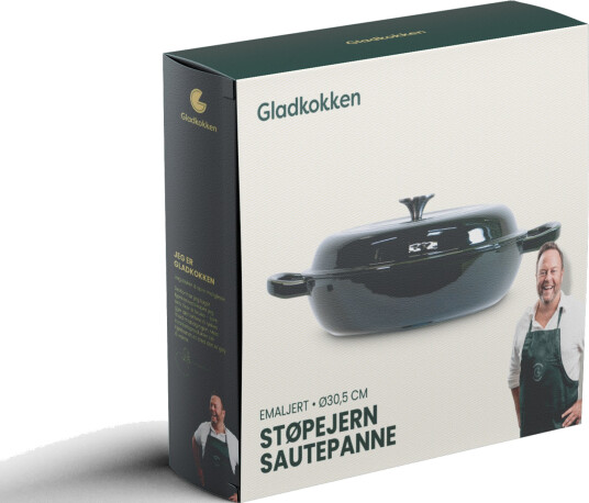 Gladkokken Støpejern sautépanne med lokk 3,5L 30,5 cm Gladkokken Støpejern sautépanne med lokk 3,5L 30,5 cm
