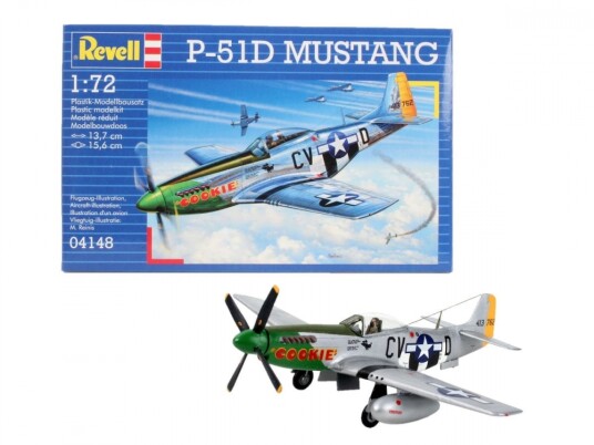 Revell P-51D Mustang 1:72 Modellfly Byggesett fra Andre Verdenskrig