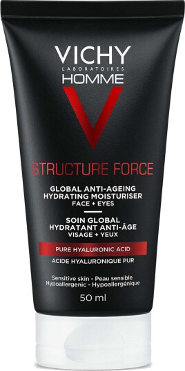 Vichy Homme Structure Force 50 ml Oppstrammende Dagkrem for Herre med Hyaluronsyre Vichy Homme Structure Force 50 ml Oppstrammende Dagkrem for Herre med Hyaluronsyre