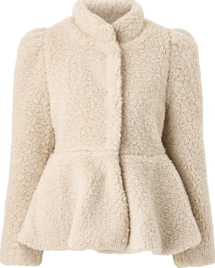Gina Tricot Pilejakke Peplum Pile Jacket Natur