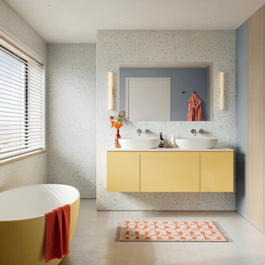 Berryalloc Bianco Terrazzo Slett Baderomspanel