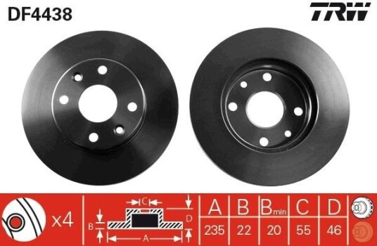 Bremseskive TRW DF4438