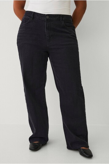 Noisy May Curve - Jeans nmYolanda NW Wide Jns Blk Fwd Cur N - Svart