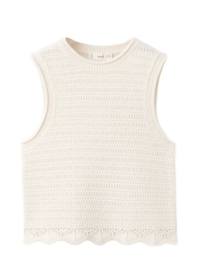 Mango Embroidered Knitted Top Cream 11 12 Mango Embroidered Knitted Top Cream 11 12