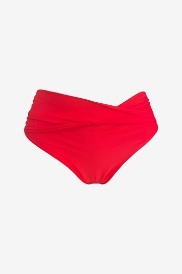 KAANDA Beach life - Bikinitruser Exotiq amalfi mid rise front twist bottom - Rød