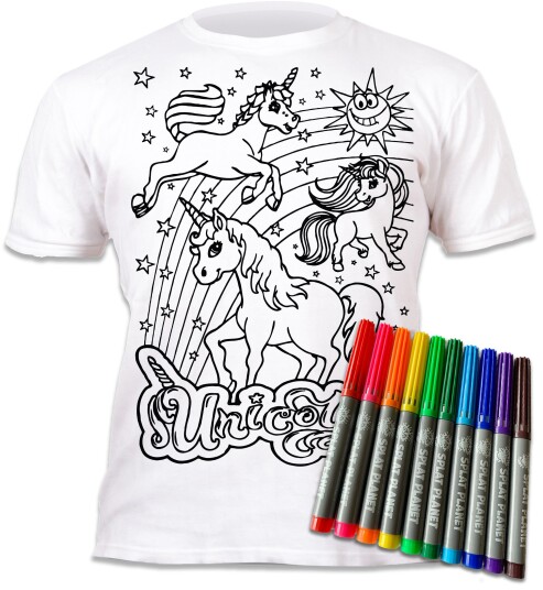 Splat Planet Unicorn T skjorte med 10 markÃ¸rer KlÃ¦r   5/6 Ã¥r
