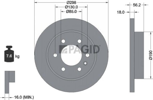PAGID 56010NC Bremseskive PAGID 56010NC Bremseskive