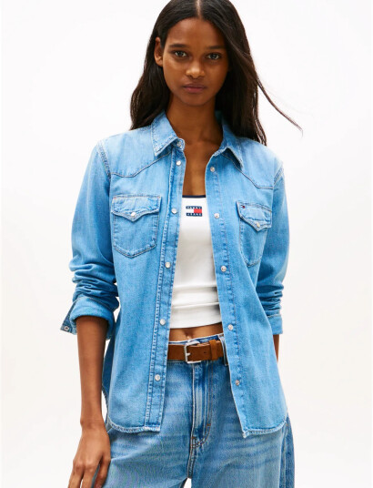 Tommy Jeans Reg Wstrn Denim Shirt Ext Bj8018 Blue XS Tommy Jeans Reg Wstrn Denim Shirt Ext Bj8018 Blue XS