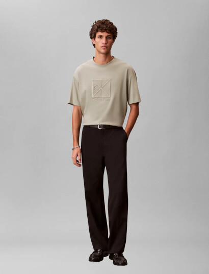 Calvin Klein Ss Rlxd Premium Interlock Emblem Grey XL
