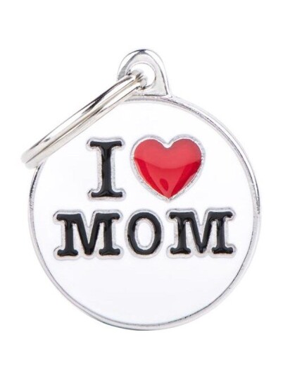MyFamily ID Tag Medium Sirkel "I Love Mom" - Annet tilbehør til hund
