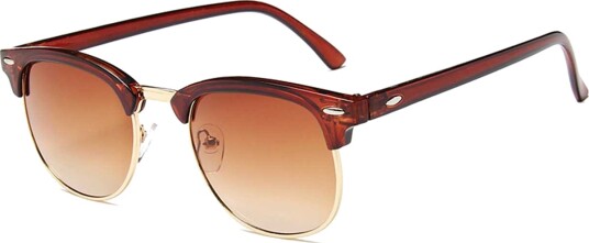 Brown Clubmaster solbriller Brown Glass + Senile String