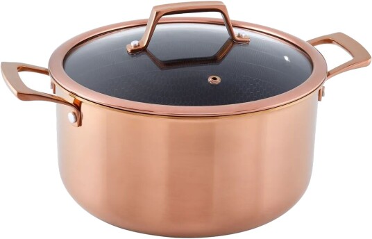 Hâws Santo gryte med lokk hybrid coating 5,8 L Rose Gold