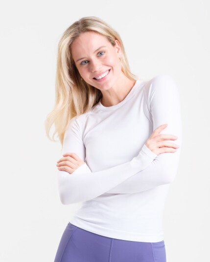 LEVITY Essential Seamless Long Sleeve White Brilliant L