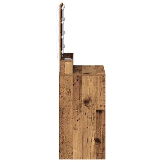 Sminkebord med LED Lys Gamle tre 50x41x135 cm